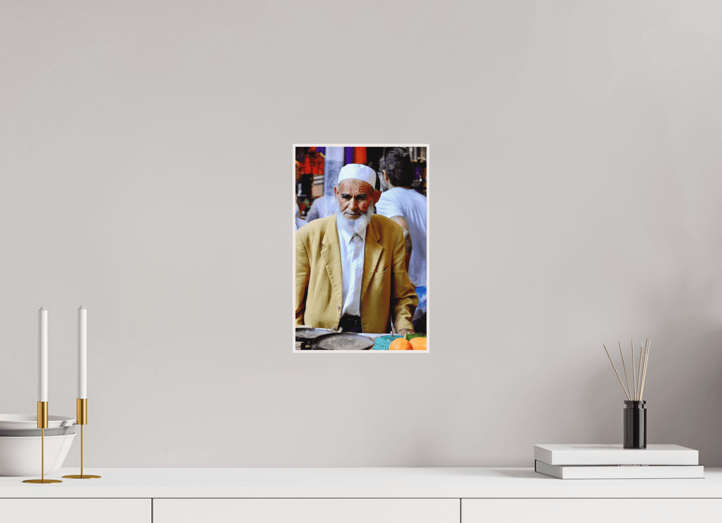 Old Berber Man in the Souks of Marrakech - Fine Art Photo Print under Acrylic Glass - Colors of Marrakech - Photo Art Gallery