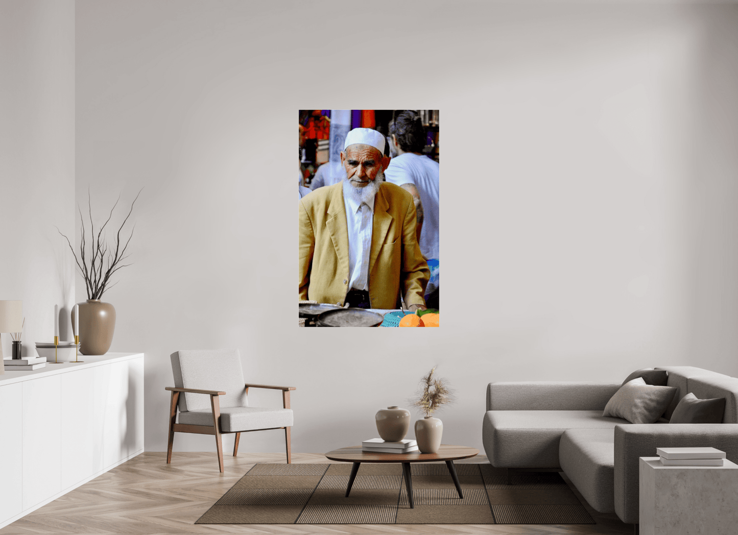 Old Berber Man in the Souks of Marrakech - Fine Art Photo Print under Acrylic Glass - Colors of Marrakech - Photo Art Gallery