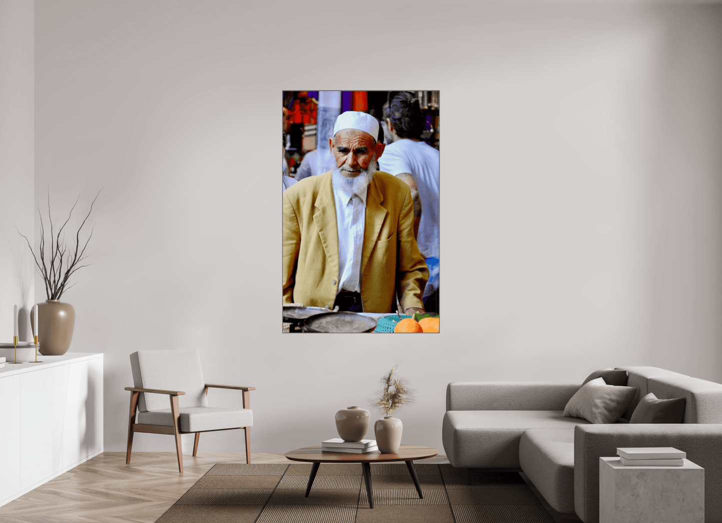 Old Berber Man in the Souks of Marrakech - Fine Art Photo Print under Acrylic Glass - Colors of Marrakech - Photo Art Gallery