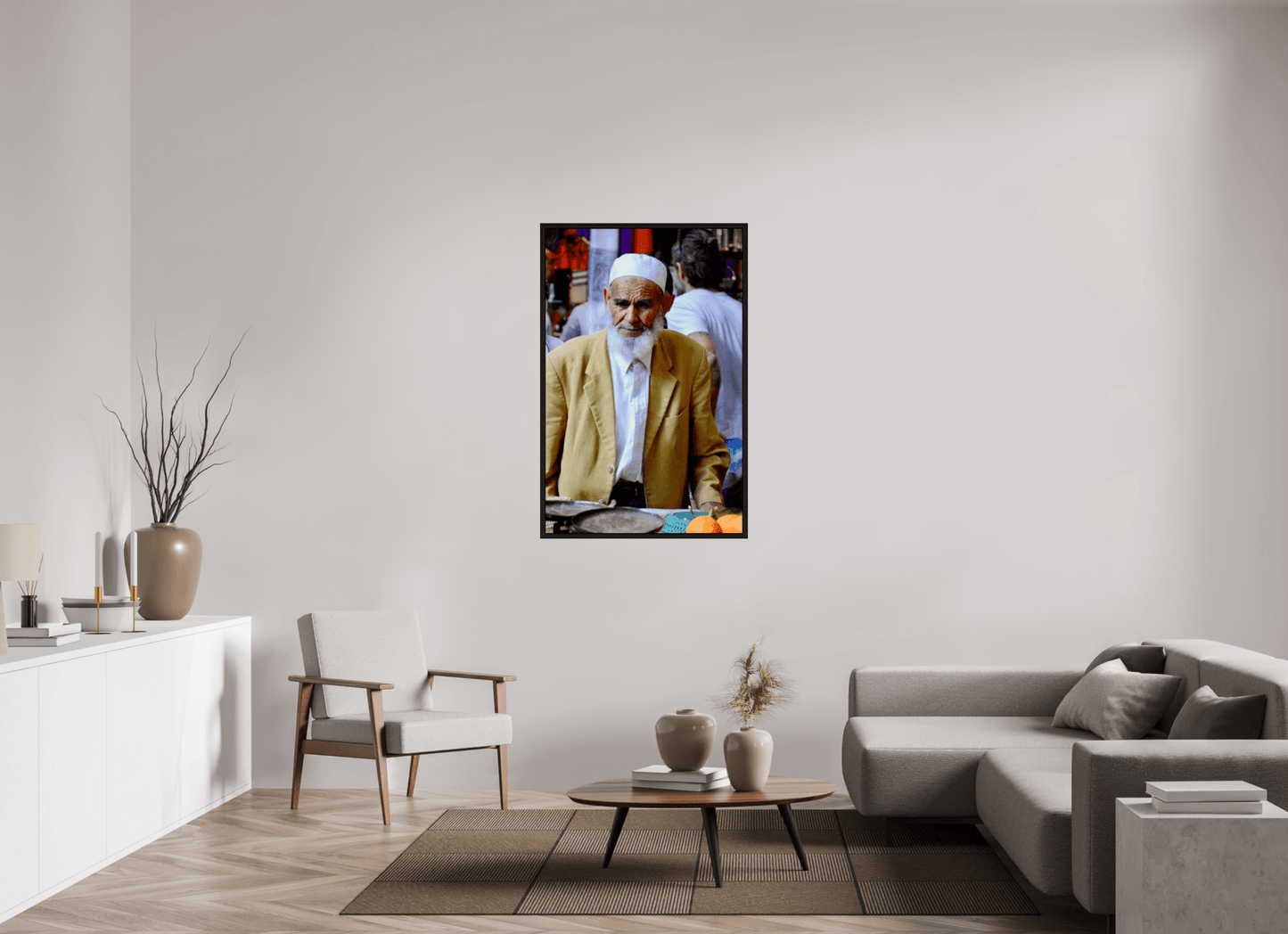 Old Berber Man in the Souks of Marrakech - Fine Art Photo Print under Acrylic Glass - Colors of Marrakech - Photo Art Gallery