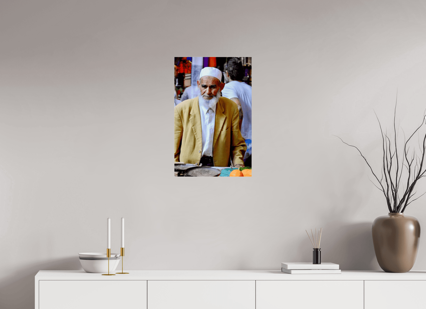 Old Berber Man in the Souks of Marrakech - Fine Art Photo Print under Acrylic Glass - Colors of Marrakech - Photo Art Gallery