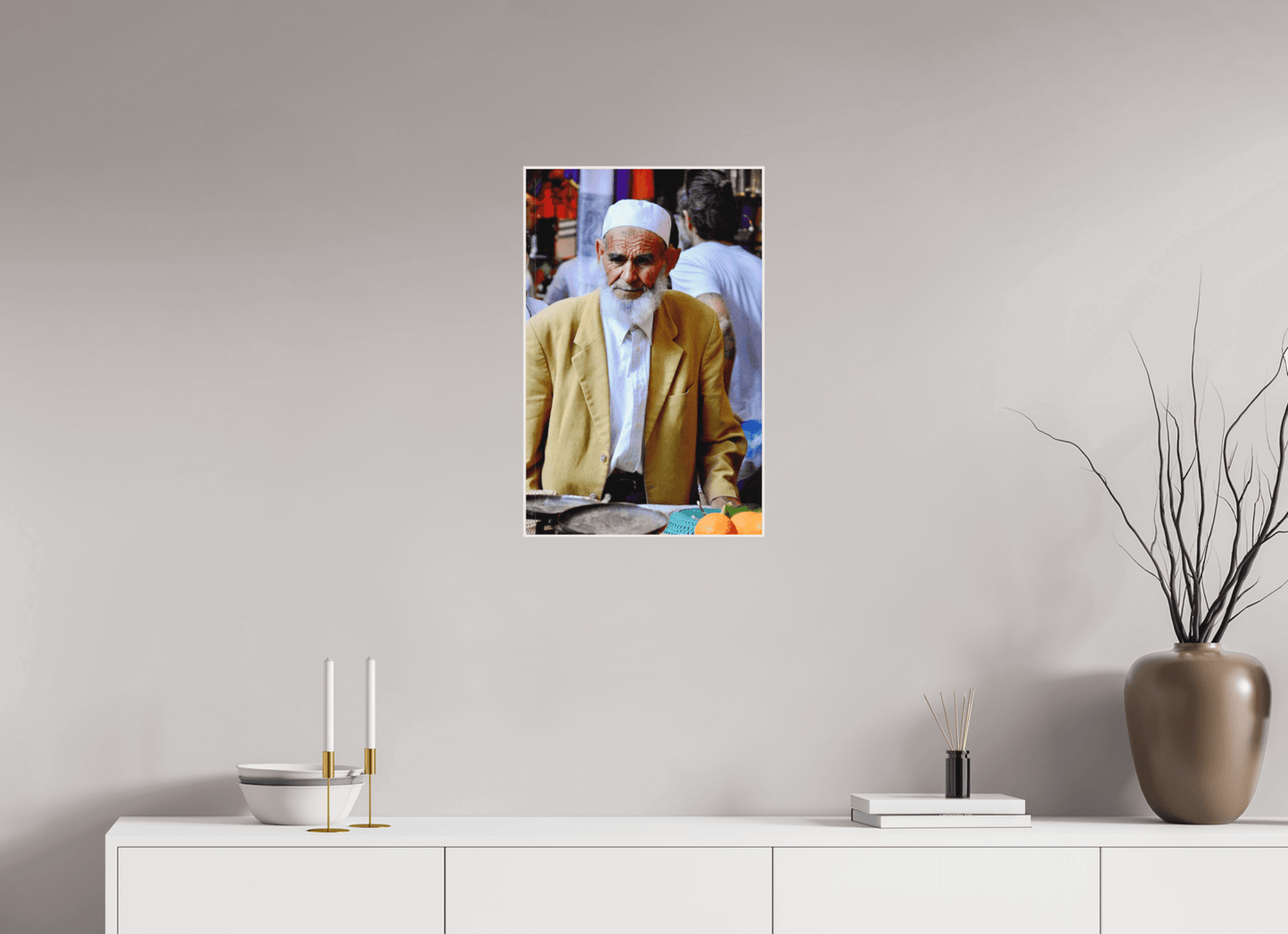 Old Berber Man in the Souks of Marrakech - Fine Art Photo Print under Acrylic Glass - Colors of Marrakech - Photo Art Gallery