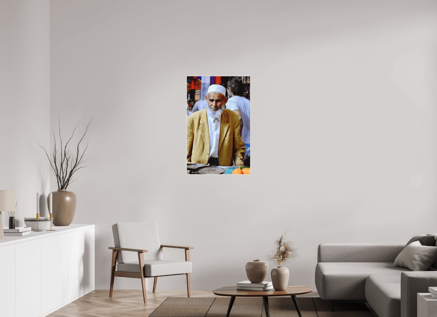 Old Berber Man in the Souks of Marrakech - Fine Art Photo Print under Acrylic Glass - Colors of Marrakech - Photo Art Gallery