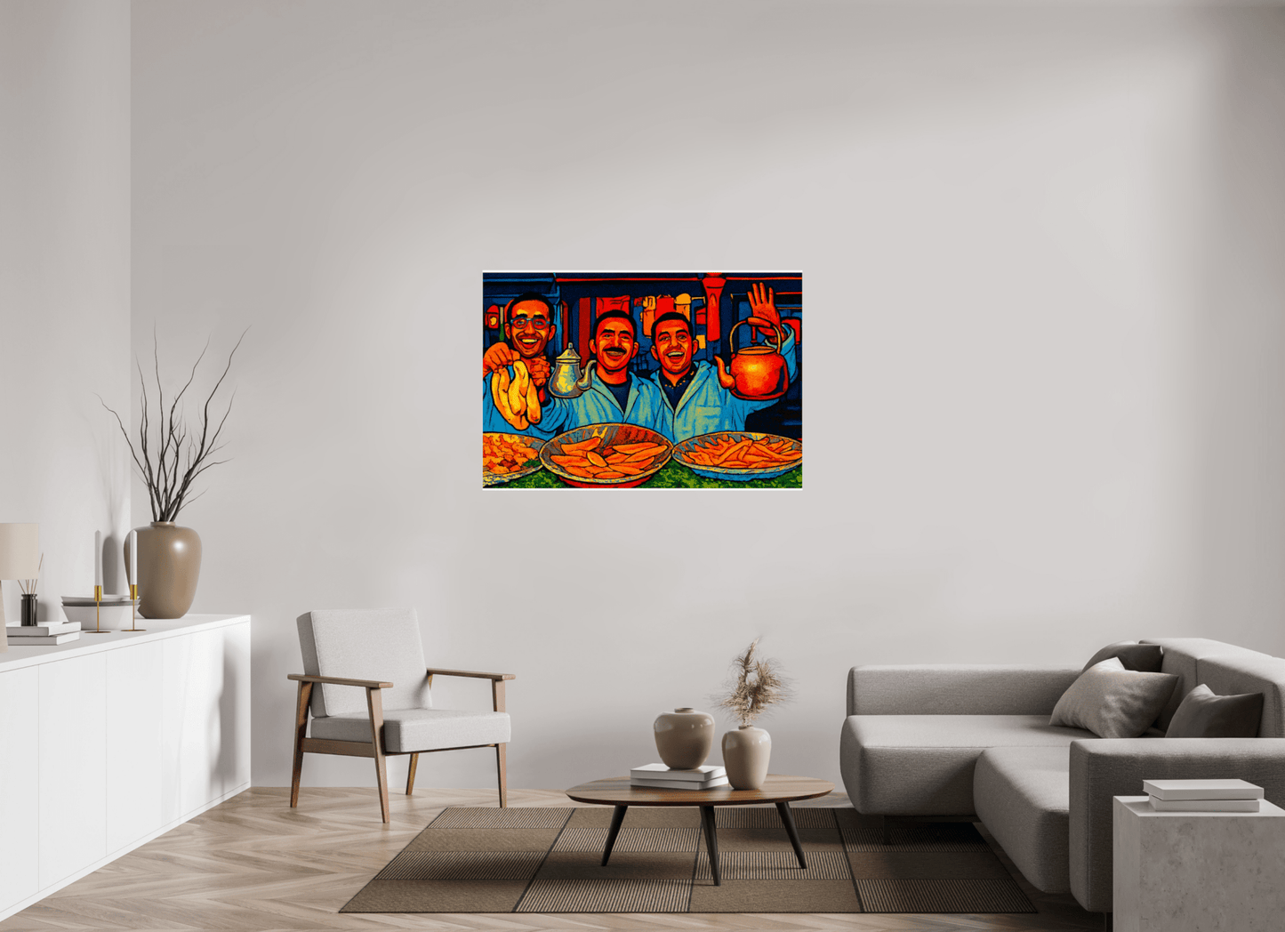Oriental Food with Good Mood - Pop Art Design, Vol.3 - Photo Art Print under Acrylic Glass - Colors of Marrakech - Photo Art Gallery