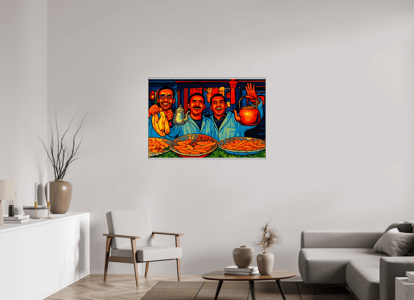 Oriental Food with Good Mood - Pop Art Design, Vol.3 - Photo Art Print under Acrylic Glass - Colors of Marrakech - Photo Art Gallery