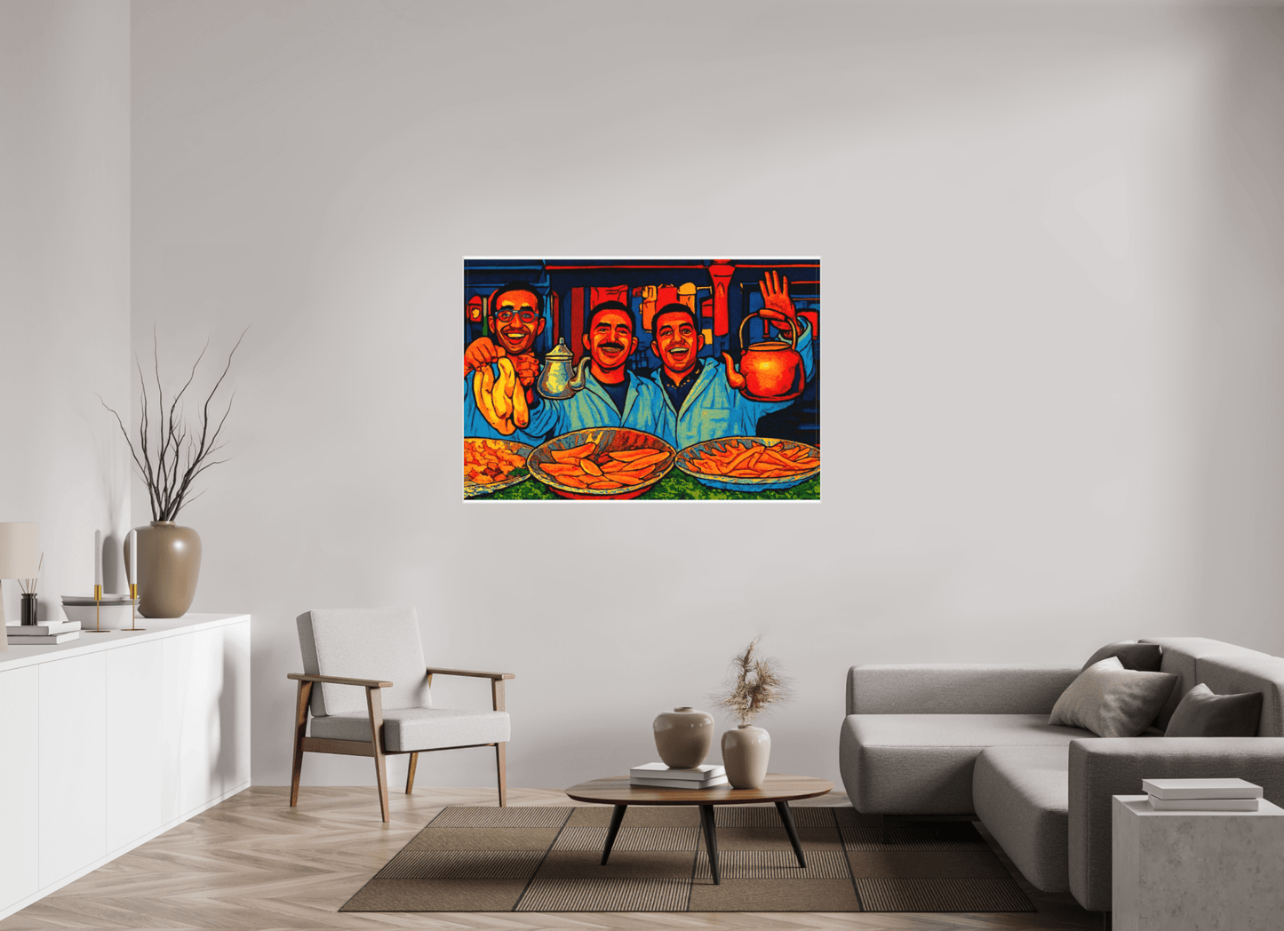 Oriental Food with Good Mood - Pop Art Design, Vol.3 - Photo Art Print under Acrylic Glass - Colors of Marrakech - Photo Art Gallery