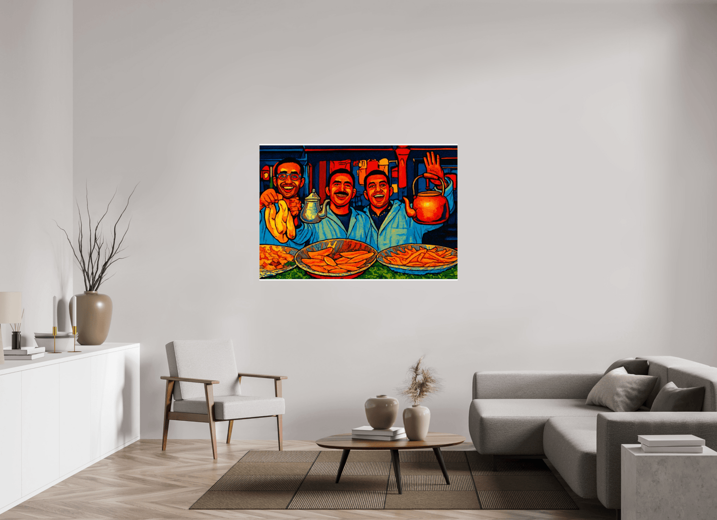 Oriental Food with Good Mood - Pop Art Design, Vol.3 - Photo Art Print under Acrylic Glass - Colors of Marrakech - Photo Art Gallery