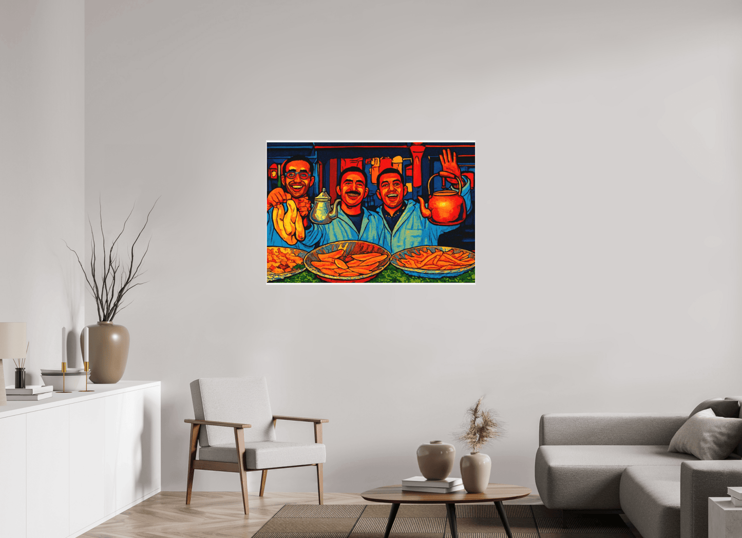 Oriental Food with Good Mood - Pop Art Design, Vol.3 - Photo Art Print under Acrylic Glass - Colors of Marrakech - Photo Art Gallery
