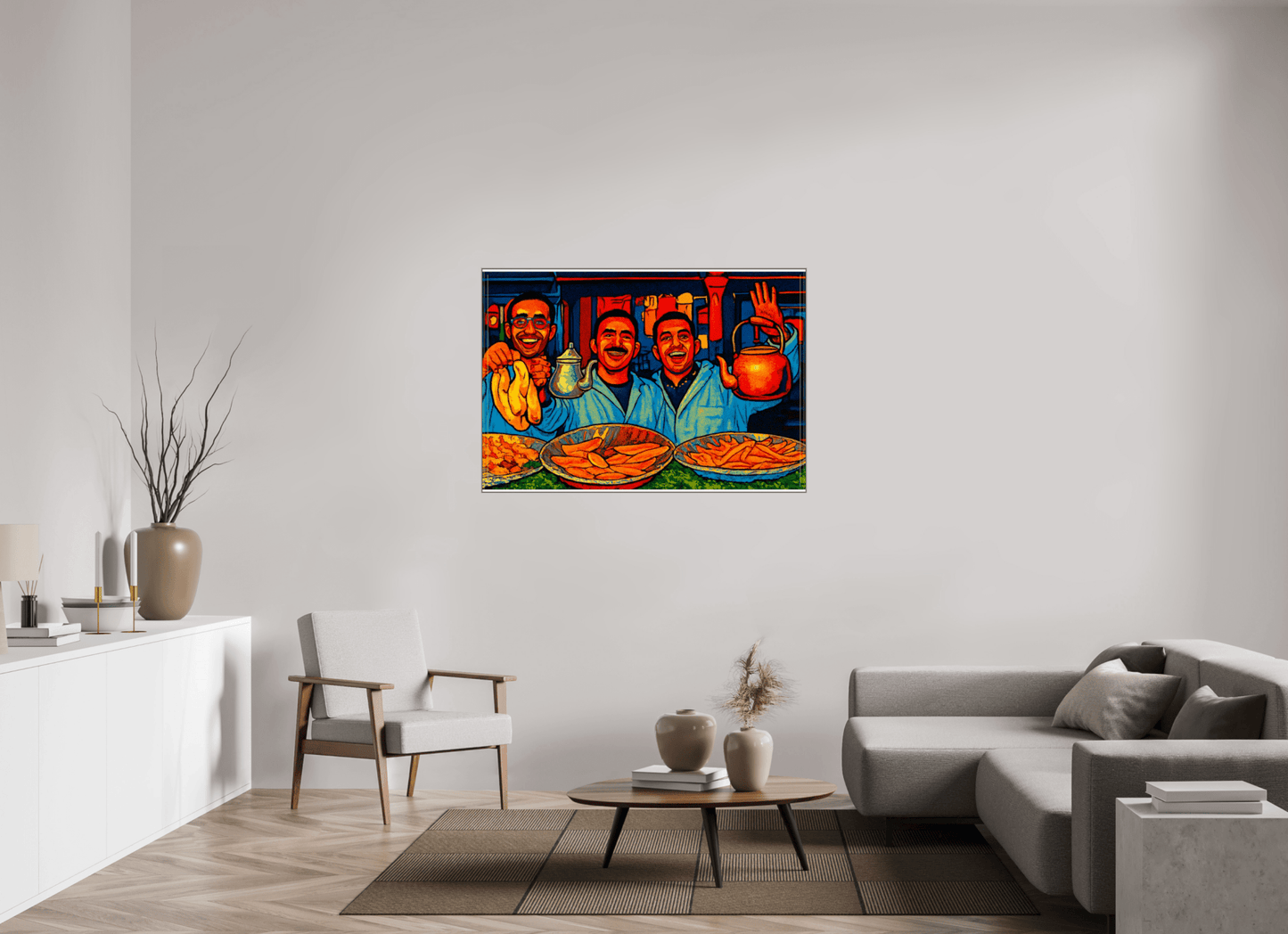Oriental Food with Good Mood - Pop Art Design, Vol.3 - Photo Art Print under Acrylic Glass - Colors of Marrakech - Photo Art Gallery