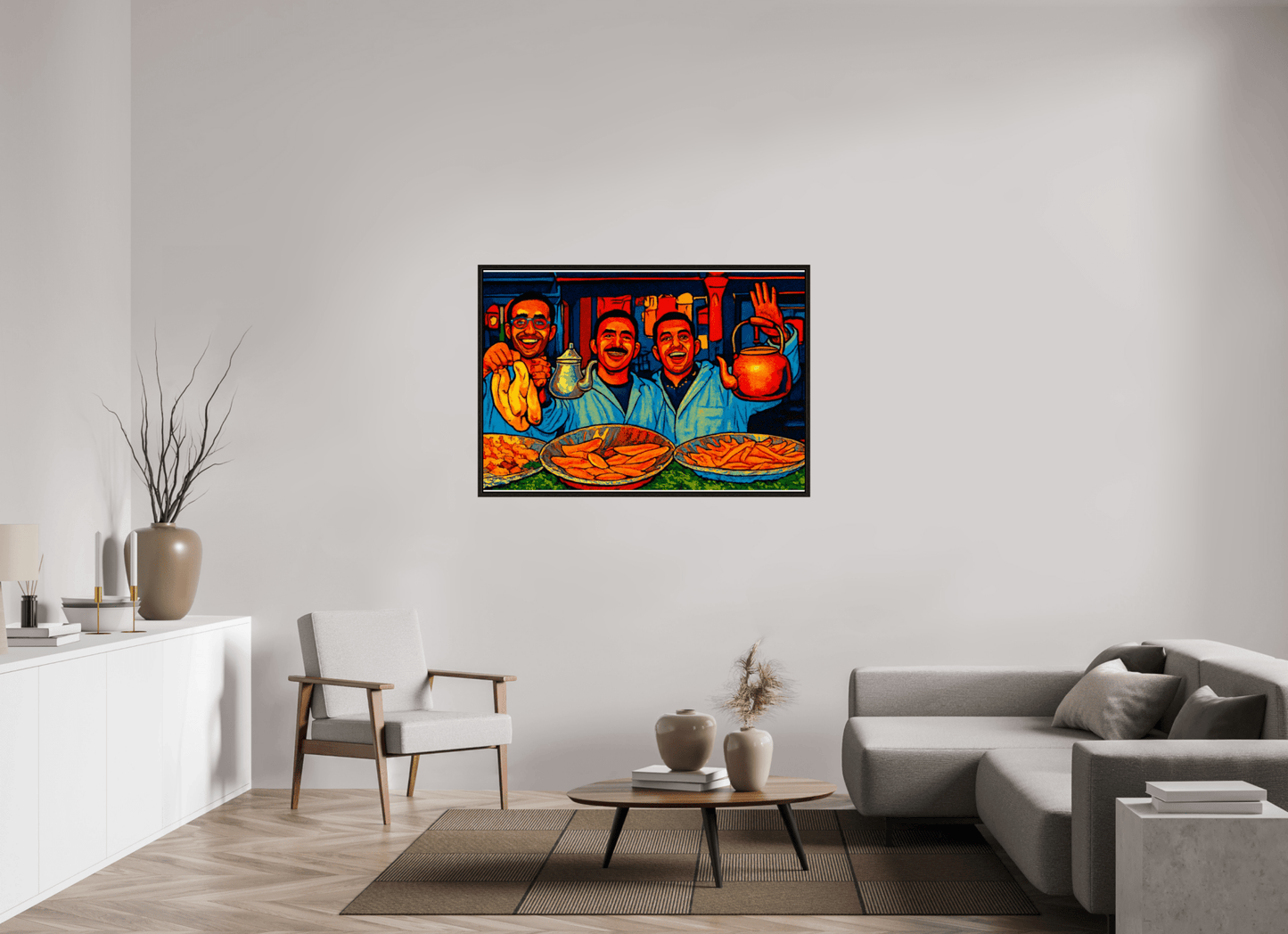 Oriental Food with Good Mood - Pop Art Design, Vol.3 - Photo Art Print under Acrylic Glass - Colors of Marrakech - Photo Art Gallery