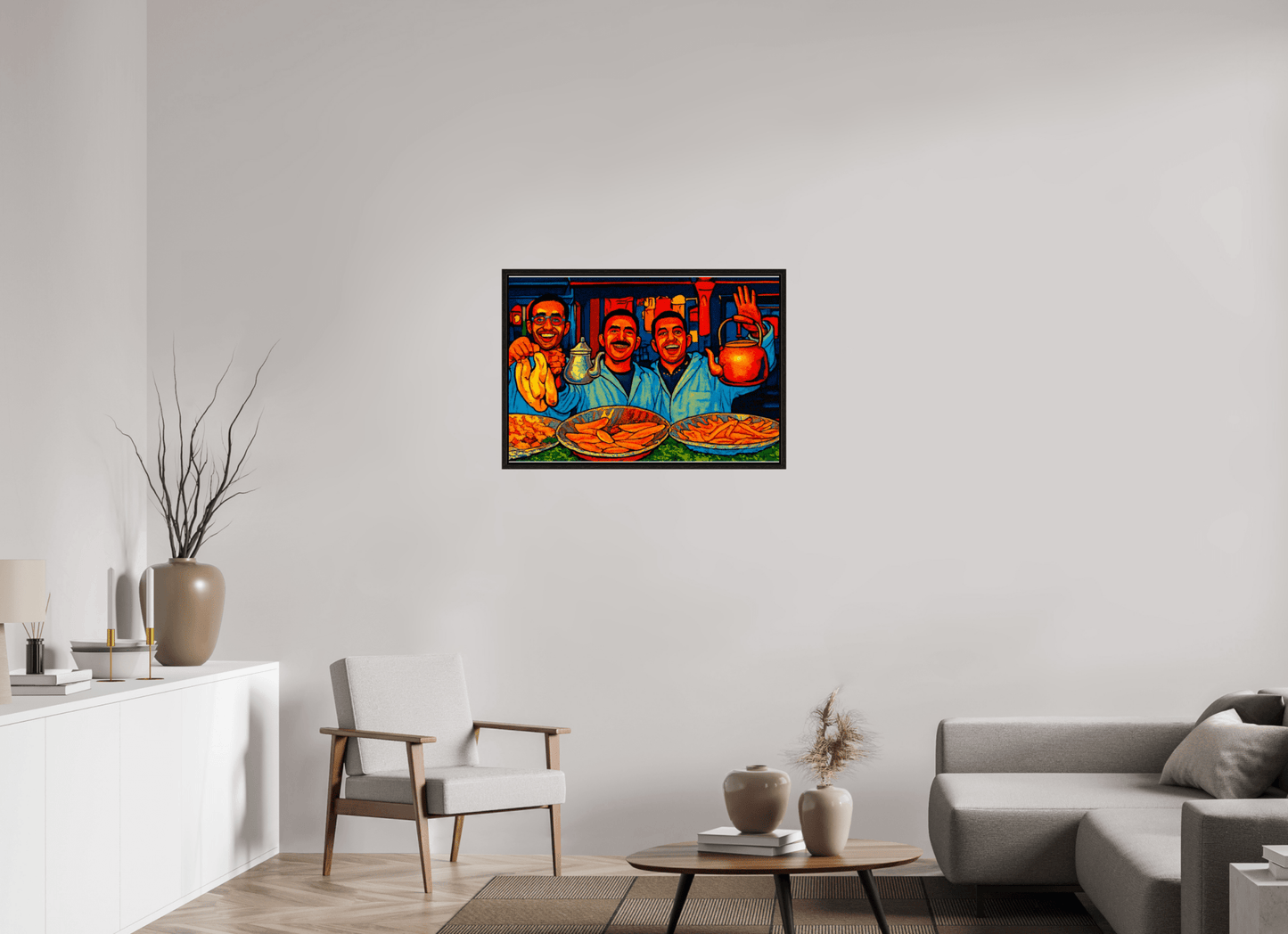 Oriental Food with Good Mood - Pop Art Design, Vol.3 - Photo Art Print under Acrylic Glass - Colors of Marrakech - Photo Art Gallery