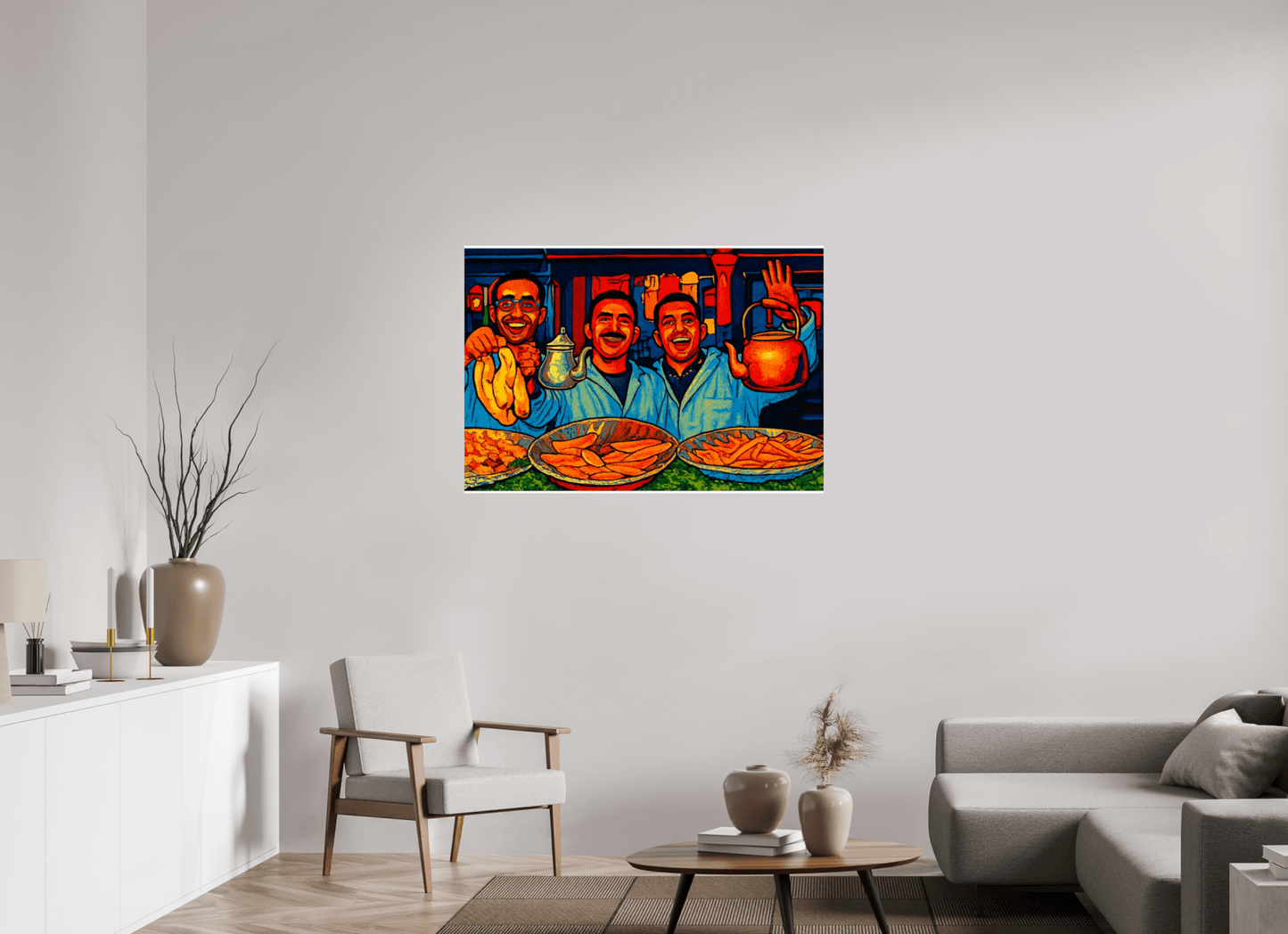 Oriental Food with Good Mood - Pop Art Design, Vol.3 - Photo Art Print under Acrylic Glass - Colors of Marrakech - Photo Art Gallery