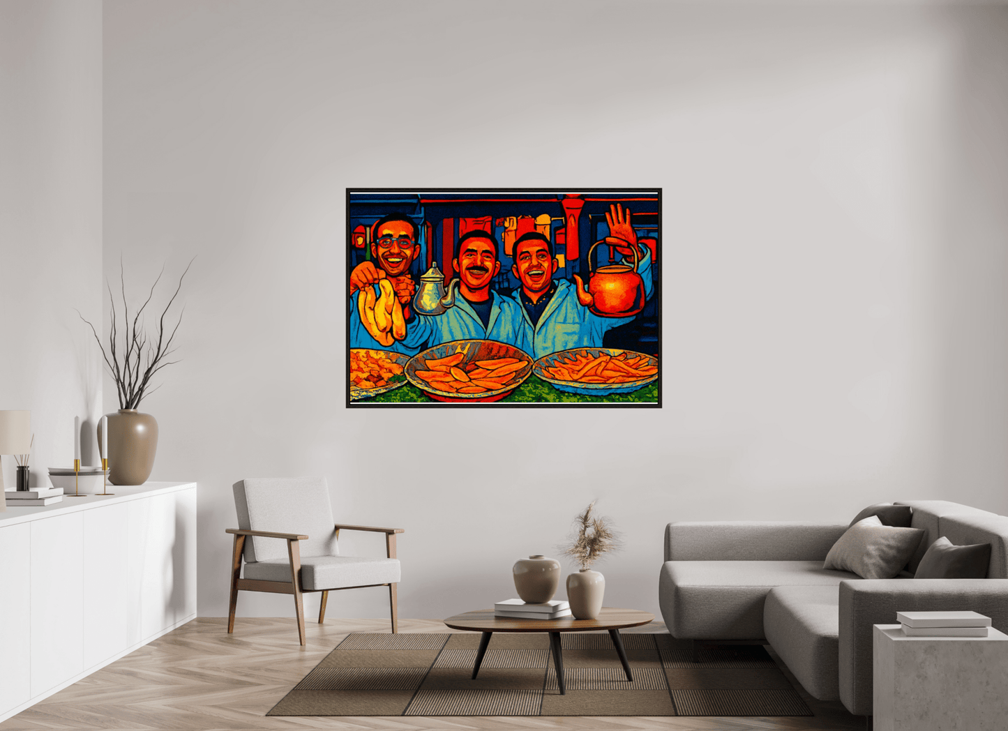 Oriental Food with Good Mood - Pop Art Design, Vol.3 - Photo Art Print under Acrylic Glass - Colors of Marrakech - Photo Art Gallery