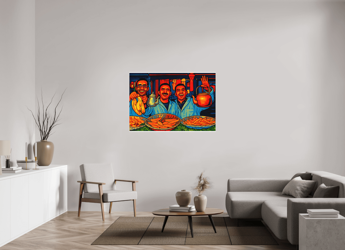 Oriental Food with Good Mood - Pop Art Design, Vol.3 - Photo Art Print under Acrylic Glass - Colors of Marrakech - Photo Art Gallery