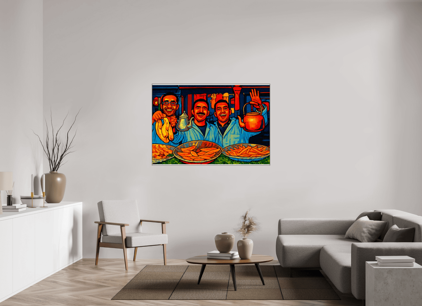 Oriental Food with Good Mood - Pop Art Design, Vol.3 - Photo Art Print under Acrylic Glass - Colors of Marrakech - Photo Art Gallery