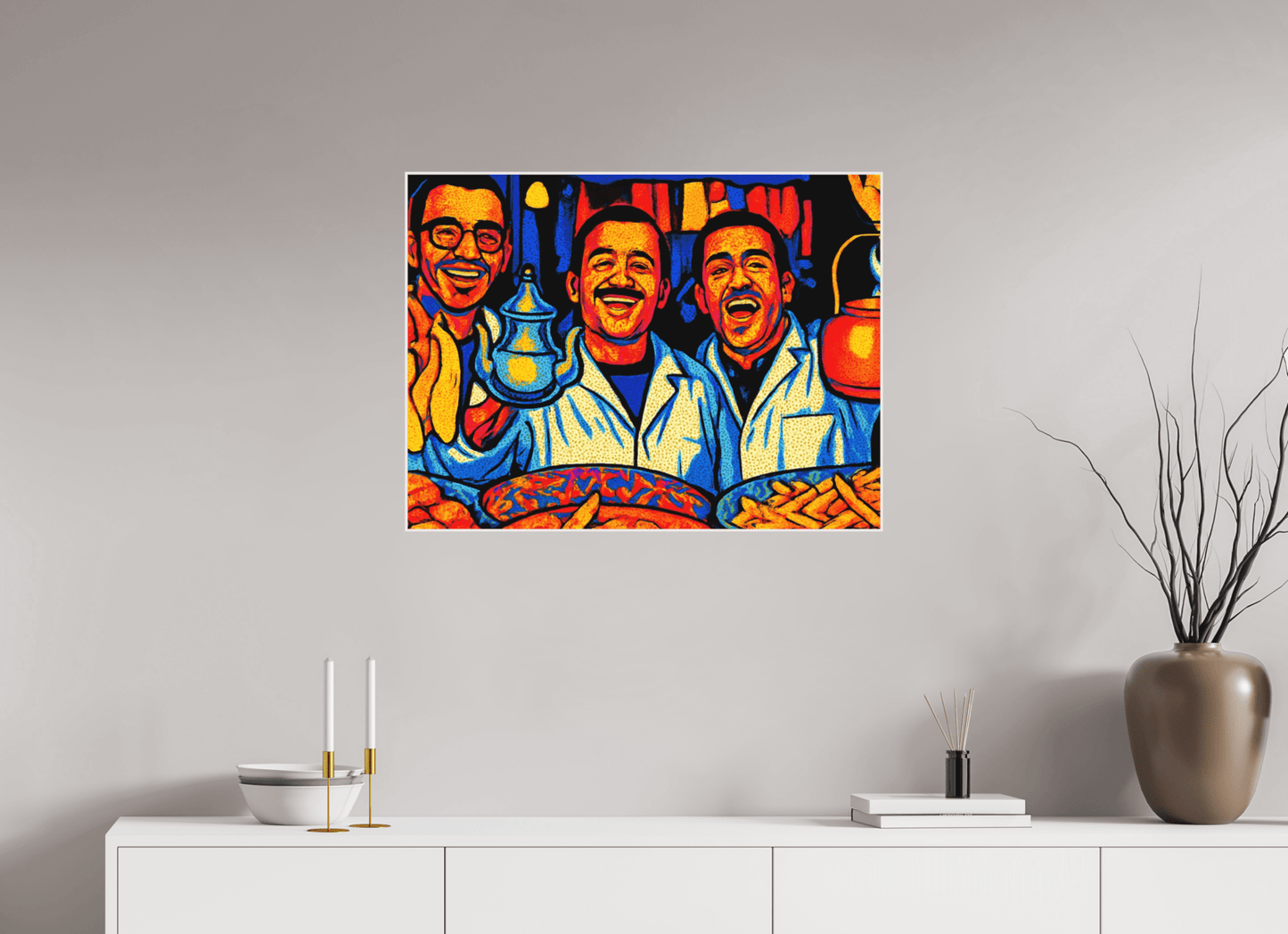 Oriental Food with Good Mood Vol. 2: Pop Art Design; Fine Art Photo Print under Acrylic Glass - Colors of Marrakech - Photo Art Gallery