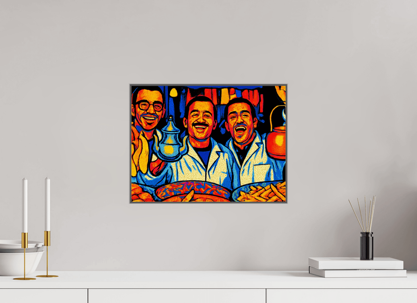 Oriental Food with Good Mood Vol. 2: Pop Art Design; Fine Art Photo Print under Acrylic Glass - Colors of Marrakech - Photo Art Gallery