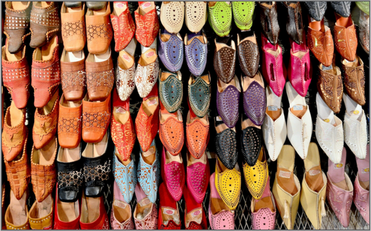 Oriental Foot Wear Vol. 1 - Fine Art Photo Print under Acrylic Glass - Colors of Marrakech - Photo Art Gallery