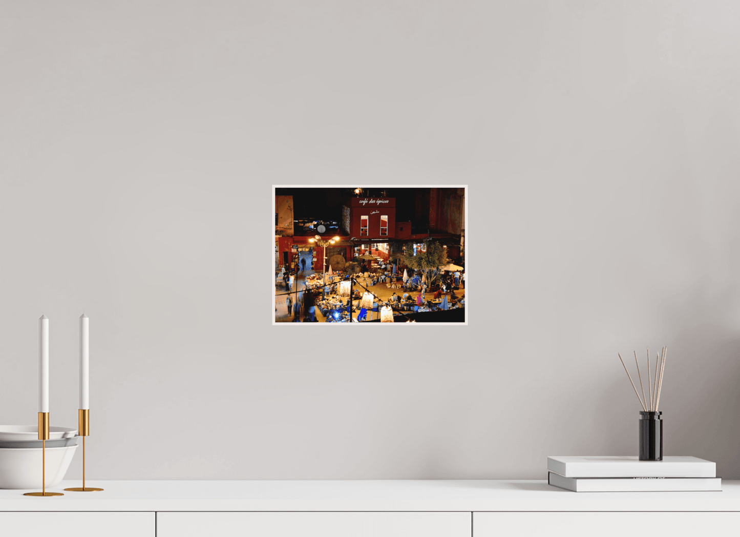 Place des Epices Marrakech at Night — Hidden Market Square in the Souks Fine Art Print - Colors of Marrakech - Photo Art Gallery
