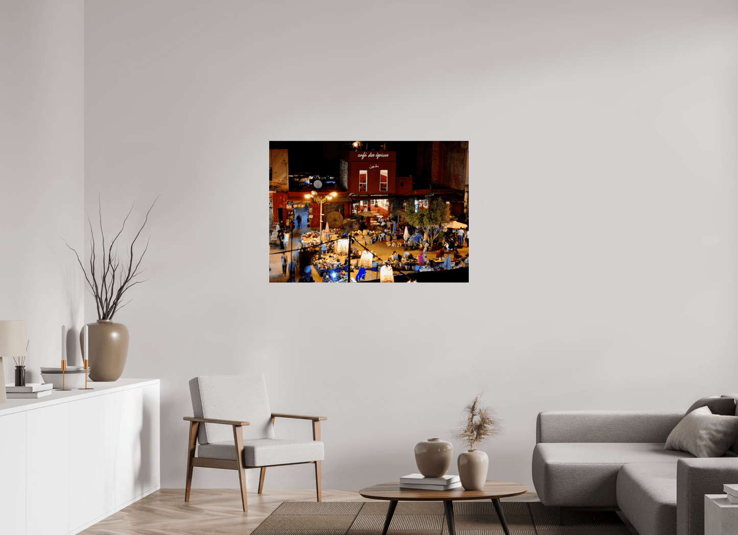 Place des Epices Marrakech at Night — Hidden Market Square in the Souks Fine Art Print - Colors of Marrakech - Photo Art Gallery