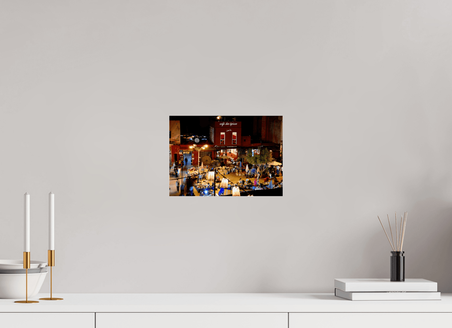 Place des Epices Marrakech at Night — Hidden Market Square in the Souks Fine Art Print - Colors of Marrakech - Photo Art Gallery