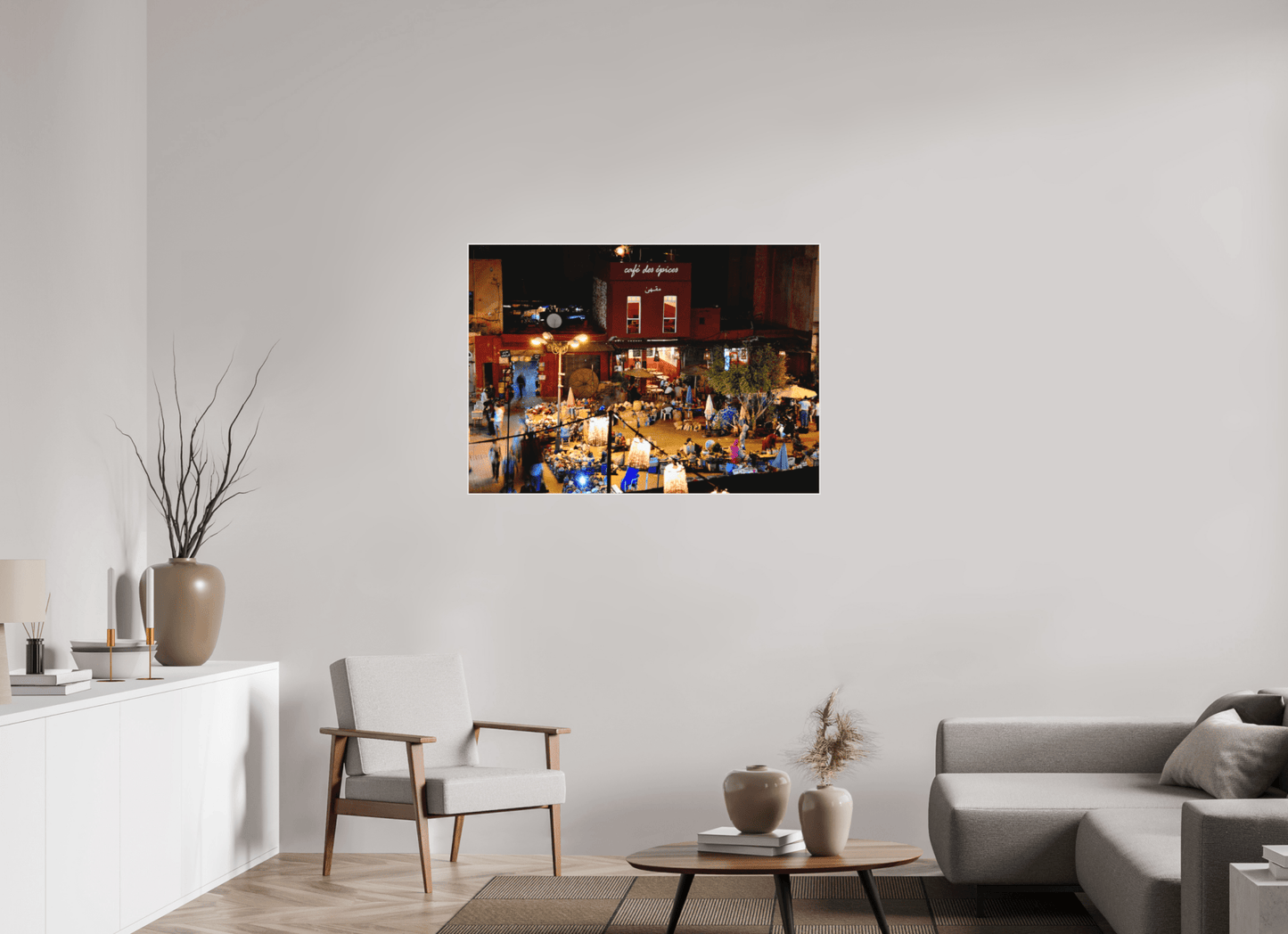 Place des Epices Marrakech at Night — Hidden Market Square in the Souks Fine Art Print - Colors of Marrakech - Photo Art Gallery