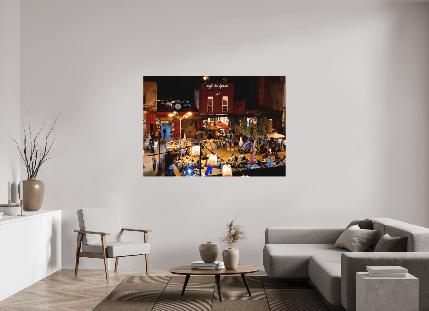 Place des Epices Marrakech at Night — Hidden Market Square in the Souks Fine Art Print - Colors of Marrakech - Photo Art Gallery
