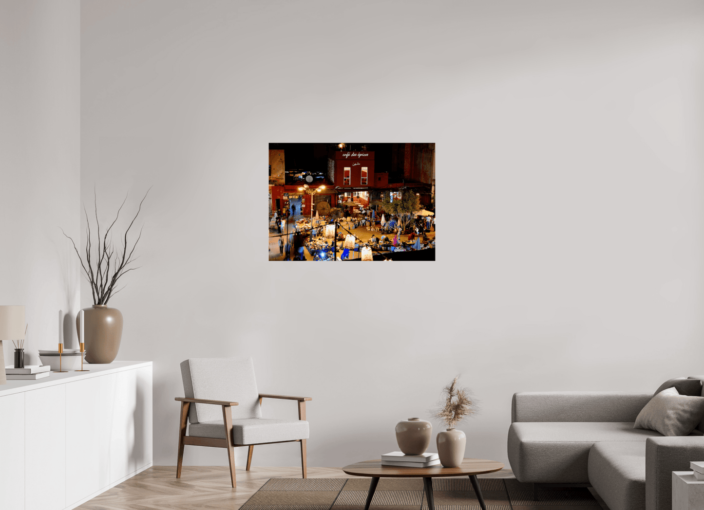 Place des Epices Marrakech at Night — Hidden Market Square in the Souks Fine Art Print - Colors of Marrakech - Photo Art Gallery