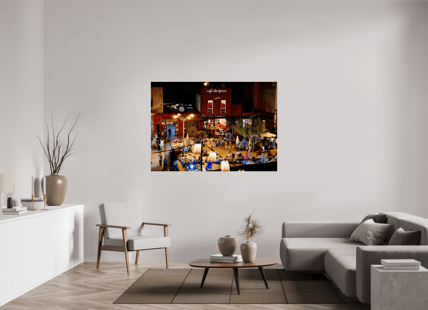 Place des Epices Marrakech at Night — Hidden Market Square in the Souks Fine Art Print - Colors of Marrakech - Photo Art Gallery