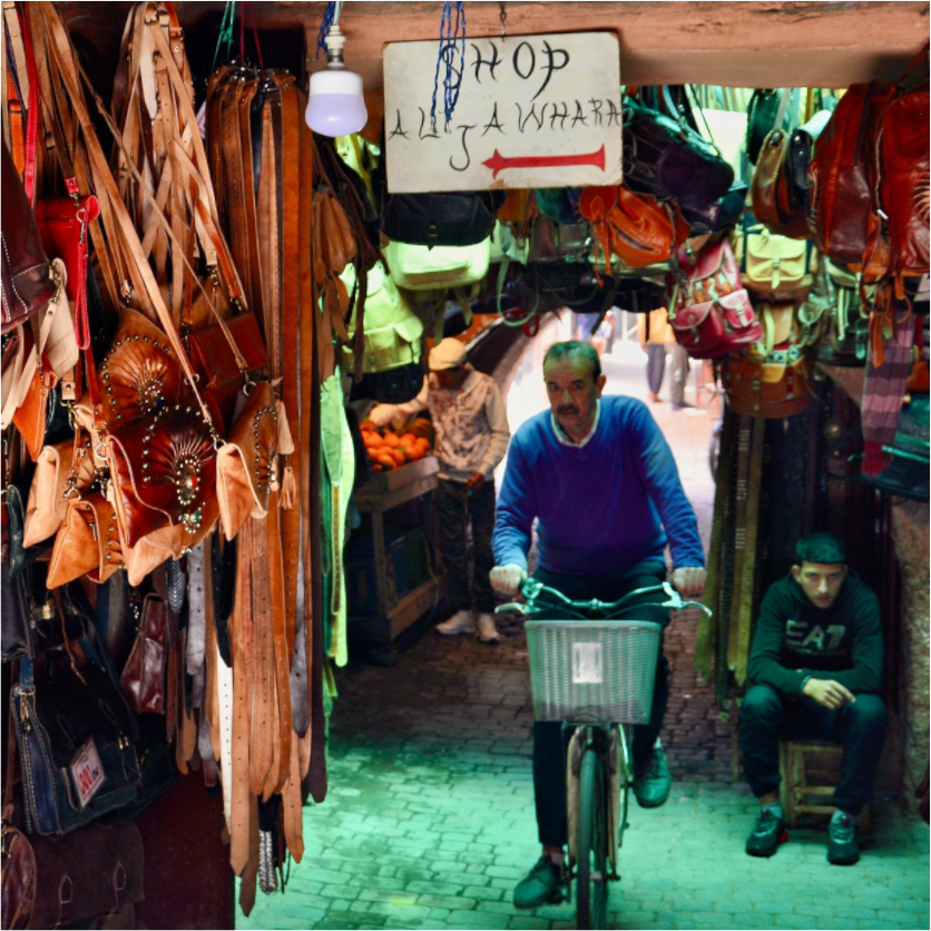 Souks by Bike at Night Vol. 1 — Fine Art Photography under Acrylic glass - Colors of Marrakech - Photo Art Gallery