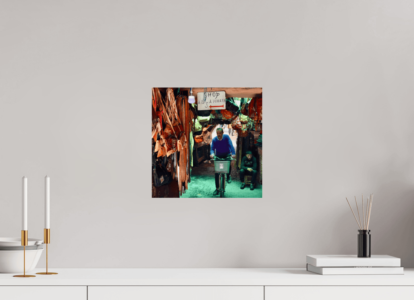 Souks by Bike at Night Vol. 1 — Fine Art Photography under Acrylic glass - Colors of Marrakech - Photo Art Gallery