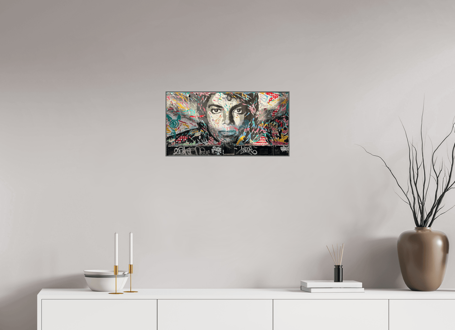 The King of Pop Vol. 1 - Collection "Graffiti Street Art meets Marrakech" - Photo Art Print under Acrylic Glass; Various Frame Options - Colors of Marrakech - Photo Art Gallery