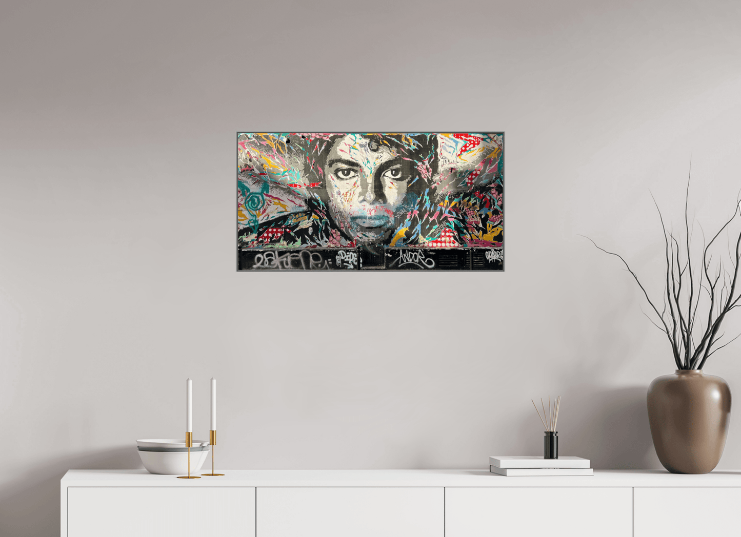 The King of Pop Vol. 1 - Collection "Graffiti Street Art meets Marrakech" - Photo Art Print under Acrylic Glass; Various Frame Options - Colors of Marrakech - Photo Art Gallery