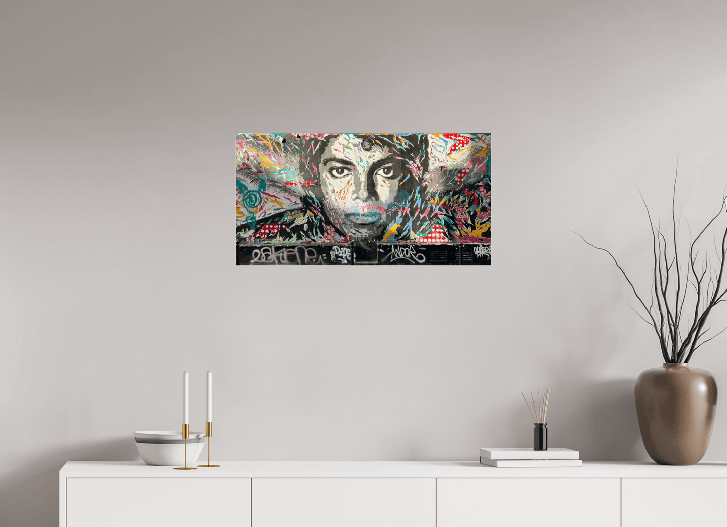The King of Pop Vol. 1 - Collection "Graffiti Street Art meets Marrakech" - Photo Art Print under Acrylic Glass; Various Frame Options - Colors of Marrakech - Photo Art Gallery