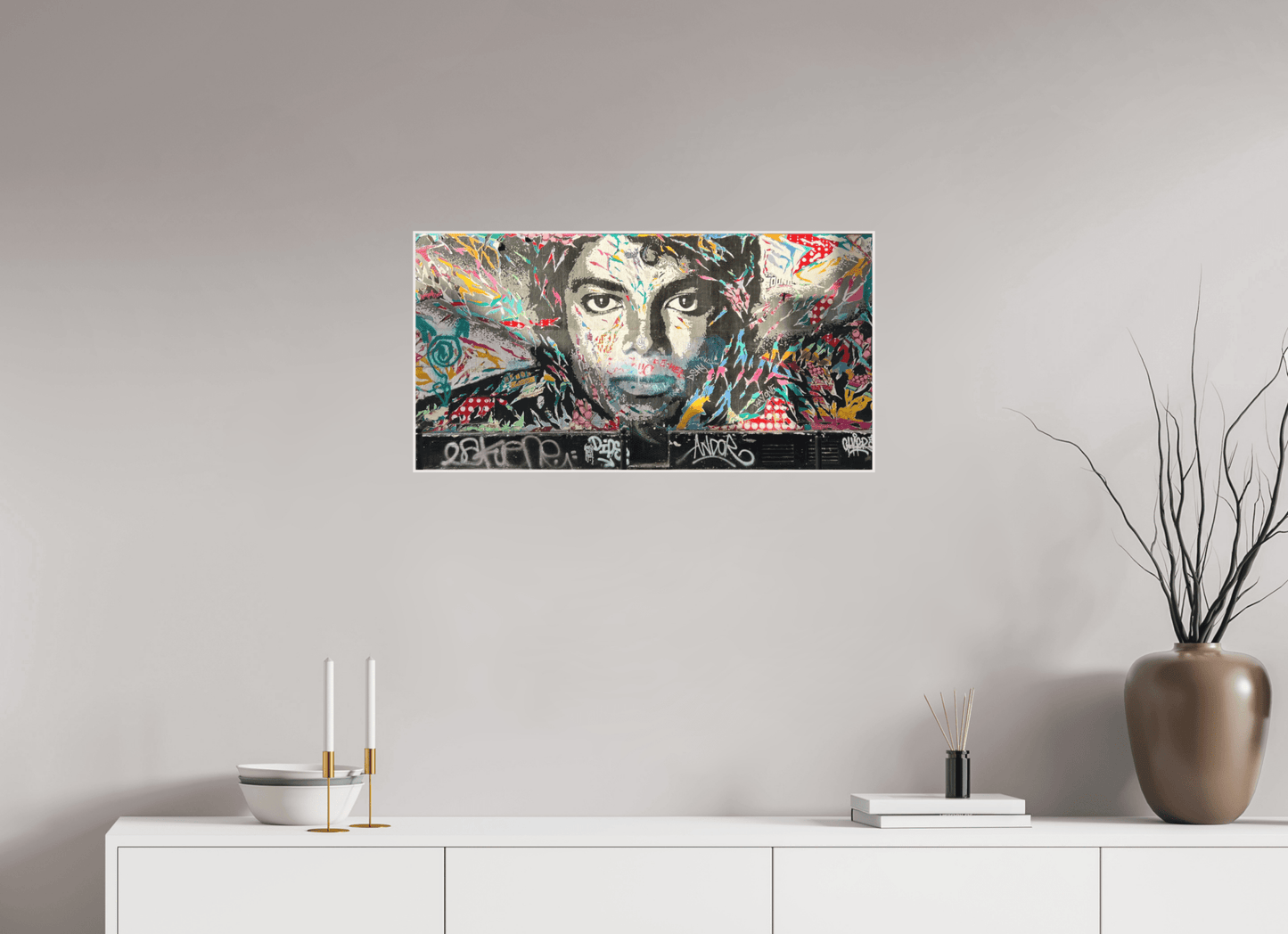 The King of Pop Vol. 1 - Collection "Graffiti Street Art meets Marrakech" - Photo Art Print under Acrylic Glass; Various Frame Options - Colors of Marrakech - Photo Art Gallery