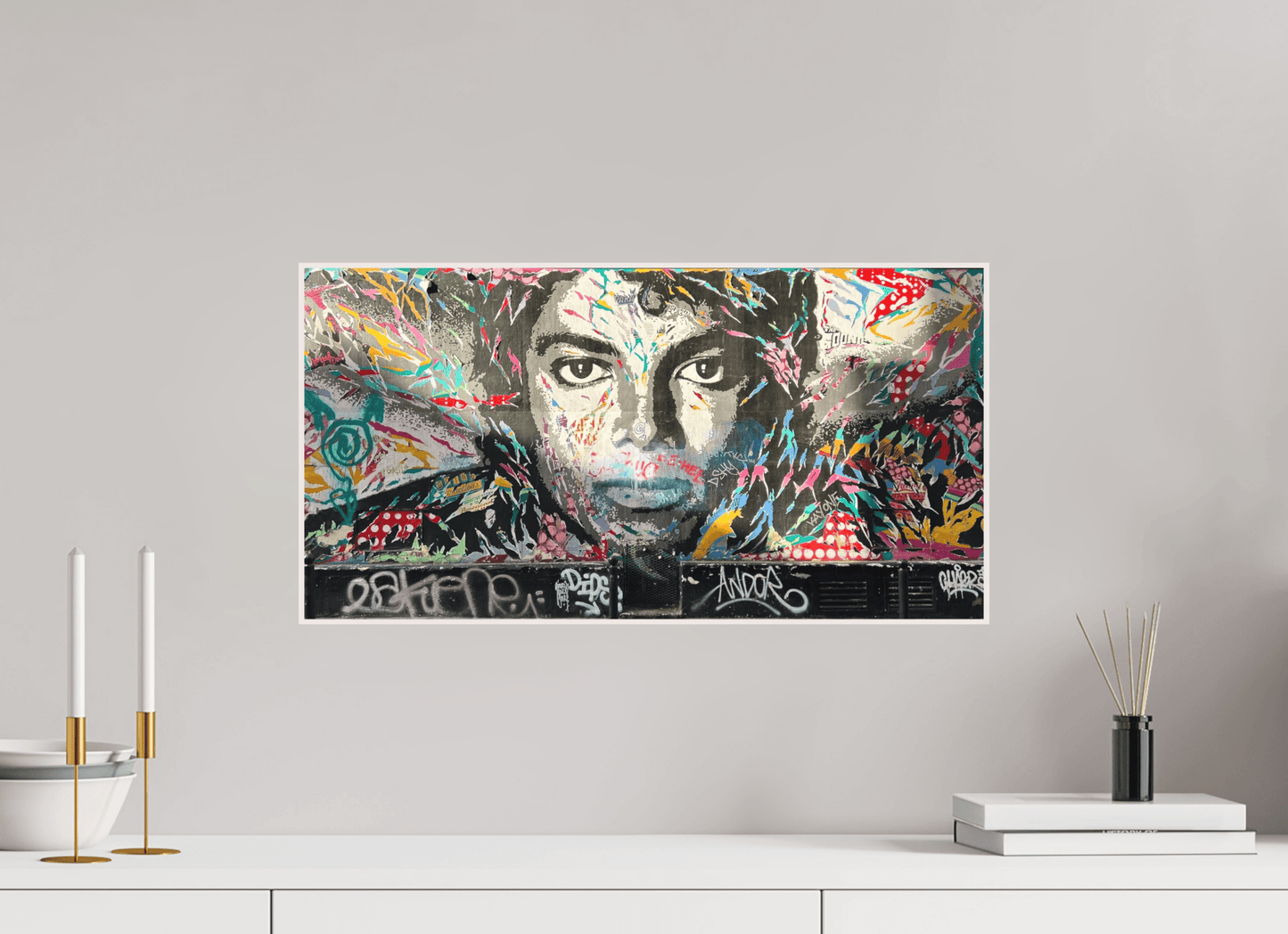 The King of Pop Vol. 1 - Collection "Graffiti Street Art meets Marrakech" - Photo Art Print under Acrylic Glass; Various Frame Options - Colors of Marrakech - Photo Art Gallery
