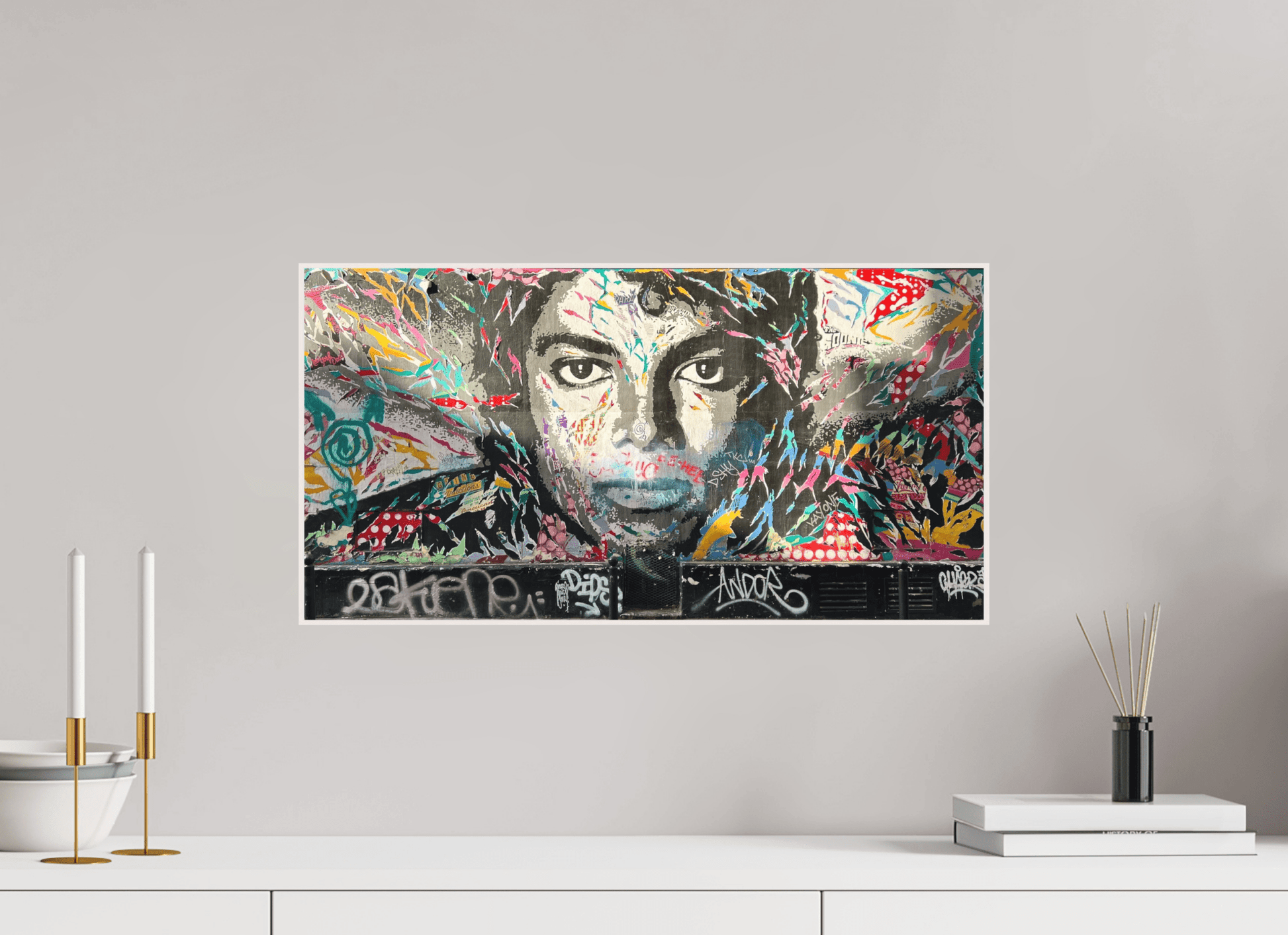 The King of Pop Vol. 1 - Collection "Graffiti Street Art meets Marrakech" - Photo Art Print under Acrylic Glass; Various Frame Options - Colors of Marrakech - Photo Art Gallery