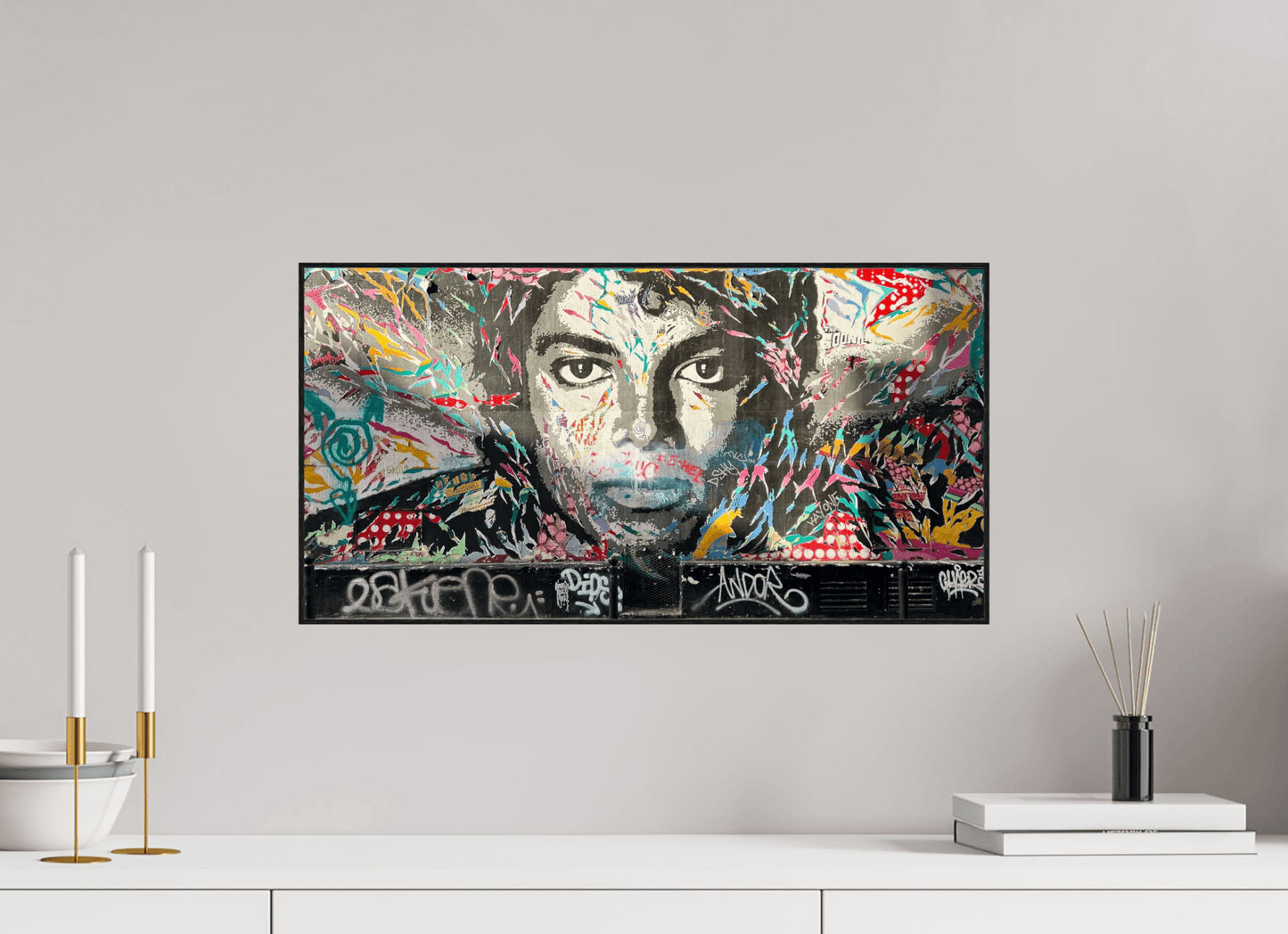 The King of Pop Vol. 1 - Collection "Graffiti Street Art meets Marrakech" - Photo Art Print under Acrylic Glass; Various Frame Options - Colors of Marrakech - Photo Art Gallery