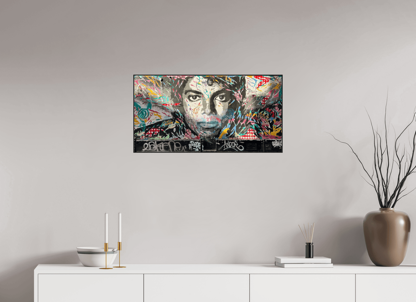 The King of Pop Vol. 1 - Collection "Graffiti Street Art meets Marrakech" - Photo Art Print under Acrylic Glass; Various Frame Options - Colors of Marrakech - Photo Art Gallery